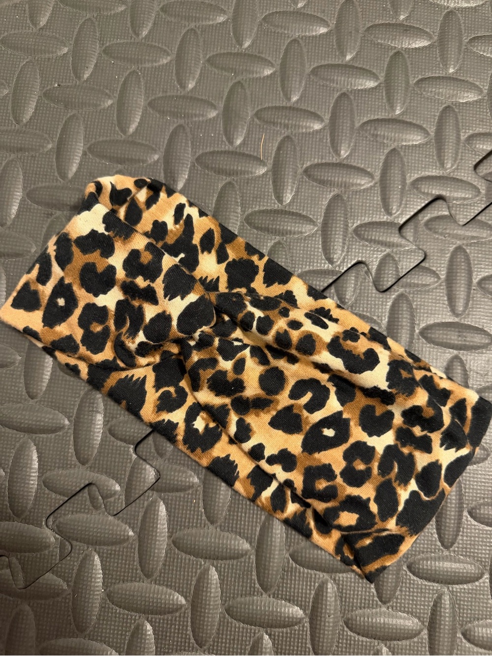 Leopard Print Twisted Headband - Brown